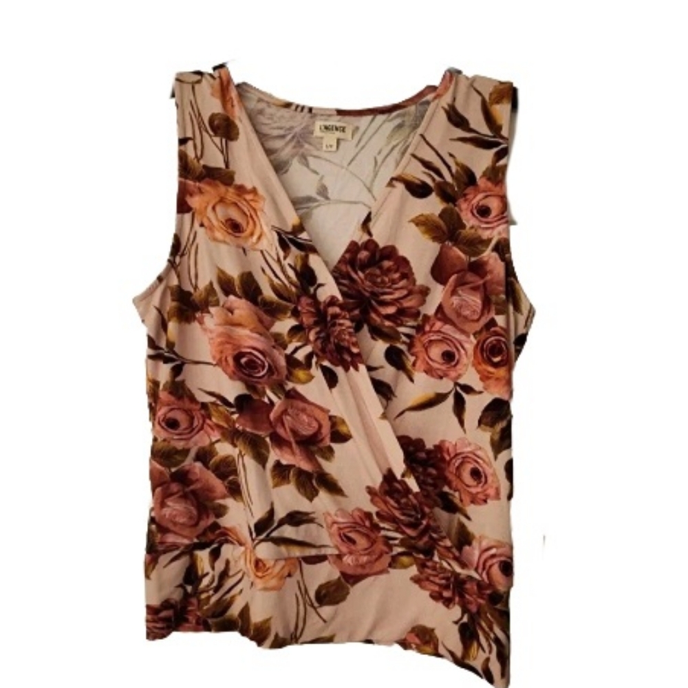 L'Agence Ressi Blush floral Print Jersey surplice front top in Pomelo Rose / SP - Picture 2 of 9